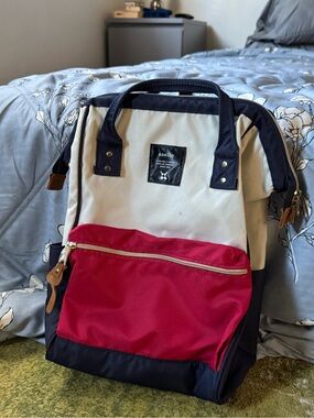 Anello Tricolor Backpack – Red, Cream & Navy